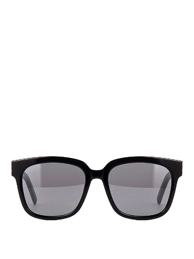 Shop Saint Laurent Slm40 Squared Acetate Sunglasses In Black