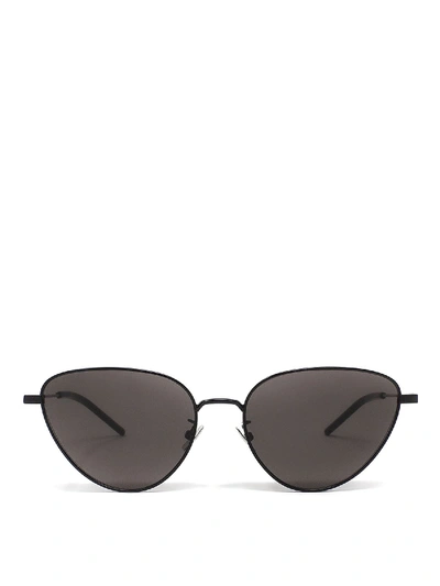 Shop Saint Laurent Sl 310 Cat Eye Metal Sunglasses In Black