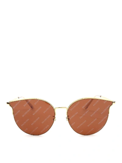 Shop Balenciaga Oversize Butterfly Sunglasses In Gold