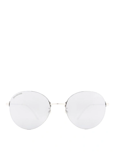 Shop Balenciaga Metal Round Sunglasses In Gold