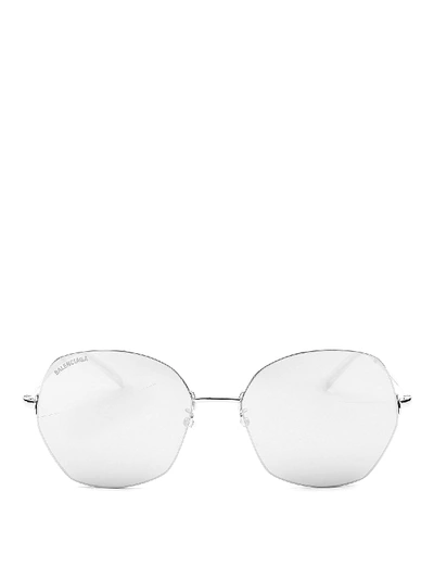 Shop Balenciaga Hexagonal Sunglasses In Gold