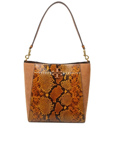 Shop Tory Burch Mcgraw Exotic Hobo Bag In Caramel Color In Camel