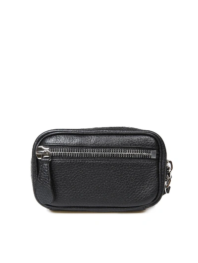 Shop Maison Margiela Leather Belt Bag In Black