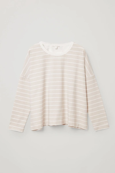 Shop Cos Relaxed Cotton Top In Beige