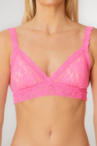 Shop Hanky Panky Signature Stretch-lace Soft-cup Triangle Bralette In Pink