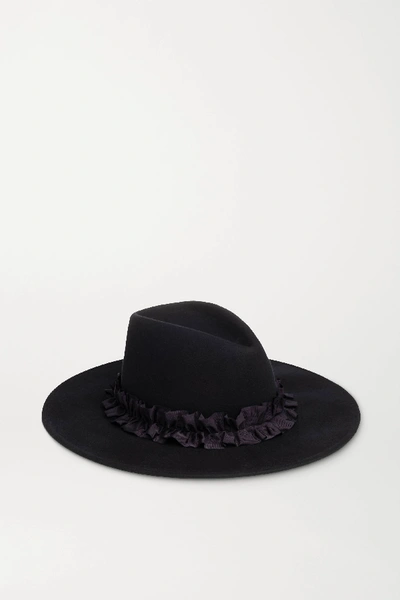 Shop Eugenia Kim Harlowe Wool-felt Fedora In Navy