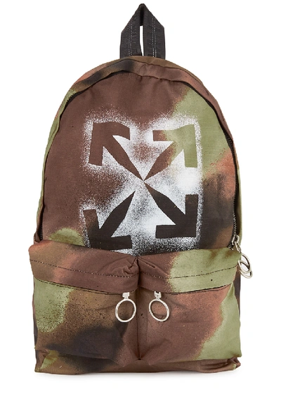 Shop Off-white Camouflage-print Ripstop Backpack In Brown