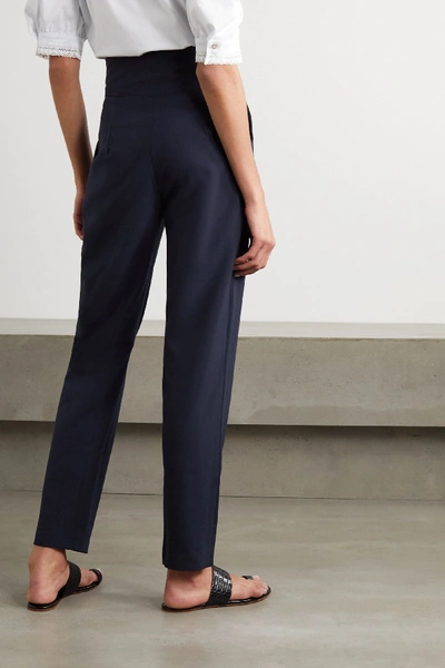 Shop Acheval Pampa Gato Pleated Woven Tapered Pants In Blue