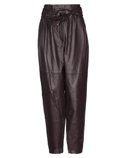 Shop Zimmermann Woman Pants Deep Purple Size 0 Soft Leather