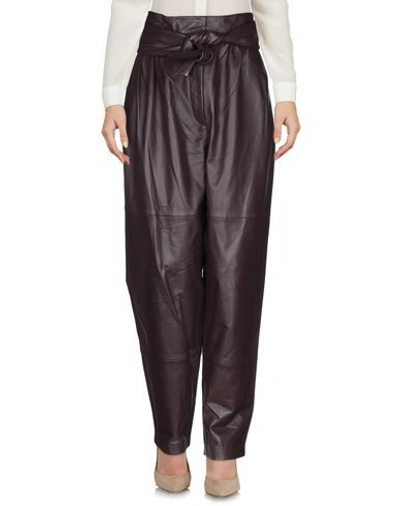 Shop Zimmermann Woman Pants Deep Purple Size 0 Soft Leather