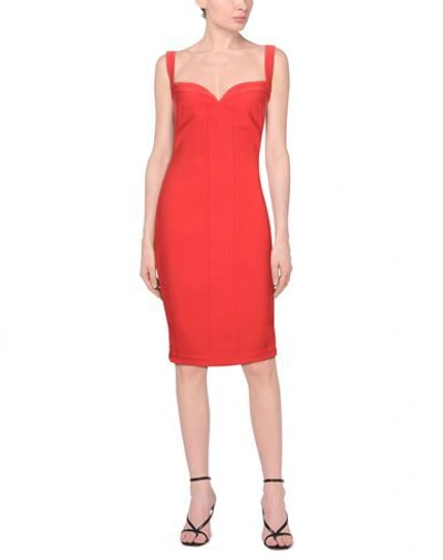 Shop Victoria Beckham Woman Midi Dress Red Size 8 Triacetate, Polyester