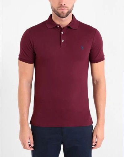 Shop Polo Ralph Lauren Slim Fit Mesh Polo Shirt Man Polo Shirt Garnet Size Xs Cotton, Elastane In Red
