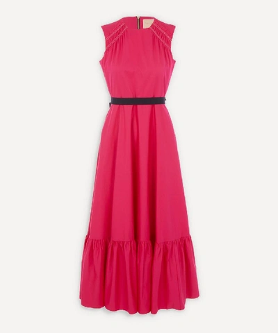 Shop Roksanda Blaise Sleeveless Cotton-poplin Dress In French Pink
