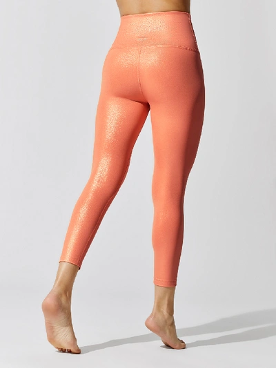 Shop Beyond Yoga Twinkle High Waisted Capri Legging - Orange Blossom Rose Gold Twinkle - Size S