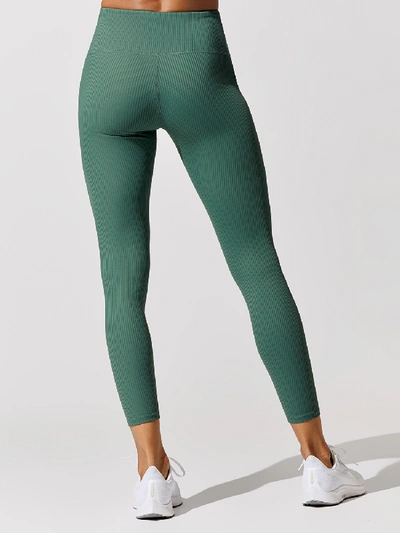 Carbon38 Ribbed Regular Rise 7/8 Legging - Malachite