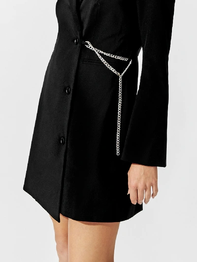 Shop Carbon38 Blazer Dress With Chain Belt In Black