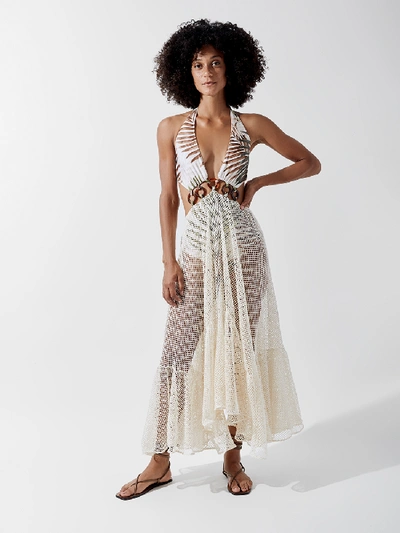 Shop Patbo Palmeira Netted Beach Dress In Ivory