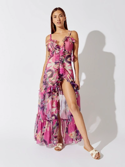 Shop Patbo Grace Print Convertible Dress In Fuchsia 