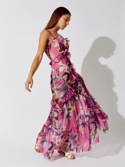 Shop Patbo Grace Print Convertible Dress In Fuchsia 