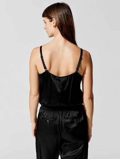 Shop Atm Anthony Thomas Melillo Silk V Neck Cami Bodysuit In Black