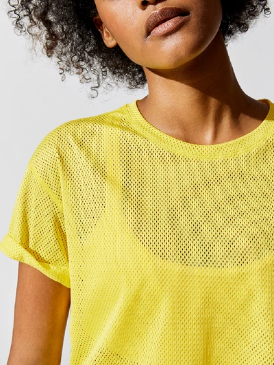 Shop Alala Tie Back Crop Tee In Blazing Yellow