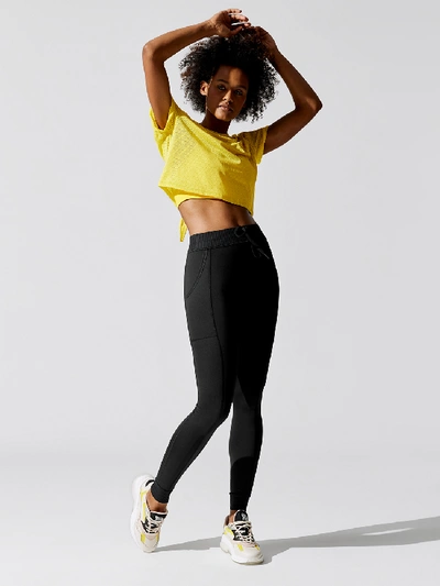 Shop Alala Tie Back Crop Tee In Blazing Yellow