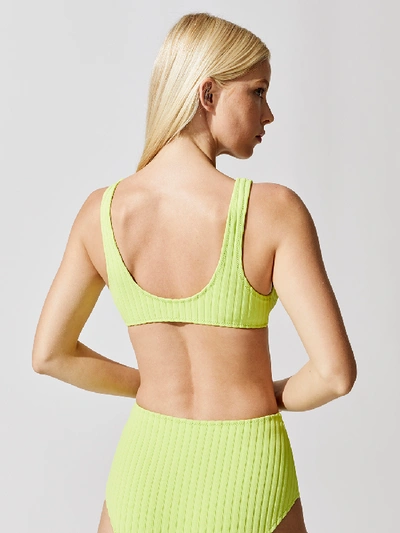 Shop Solid & Striped The Beverly Top In Chartreuse Rib