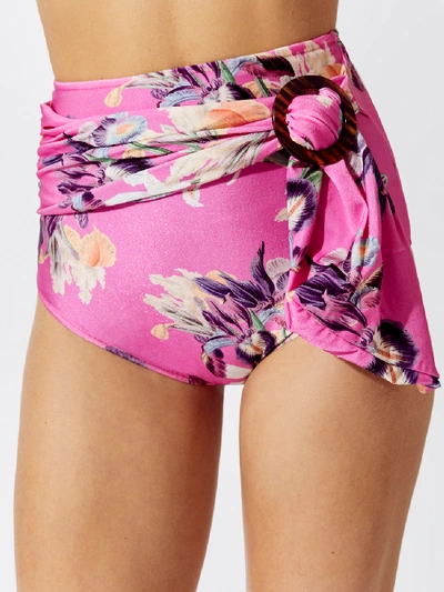 Shop Patbo Grace Belted Bikini Bottom In Fuchsia 