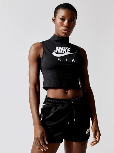 Nike Sportswear Air Mock Neck Crop Tank In Black/white | ModeSens