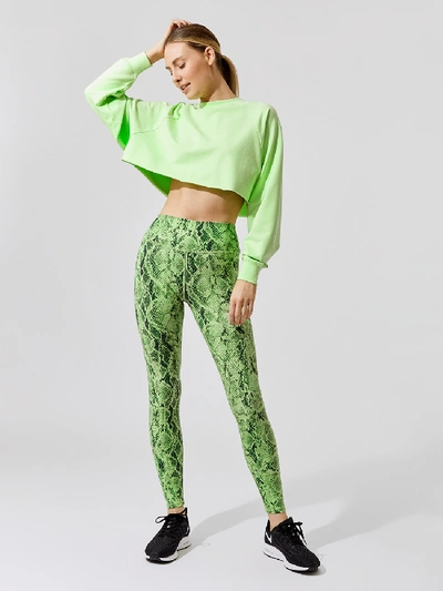 Shop Alo Yoga Double Take Pullover In Neon Lime