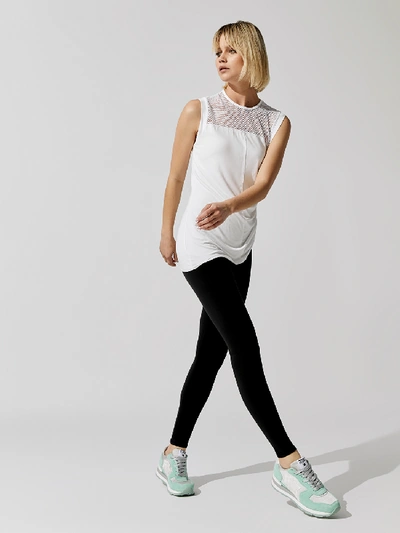 Shop Blanc Noir Tao Side Ruched Muscle Tunic In White