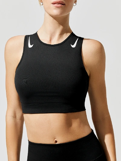 Shop Nike Women's Aeroswift Running Crop Top - Black/white - Size M