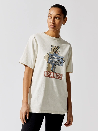 Shop Re/done 80s Oversized Tee "campus Wheel" In Vintage White