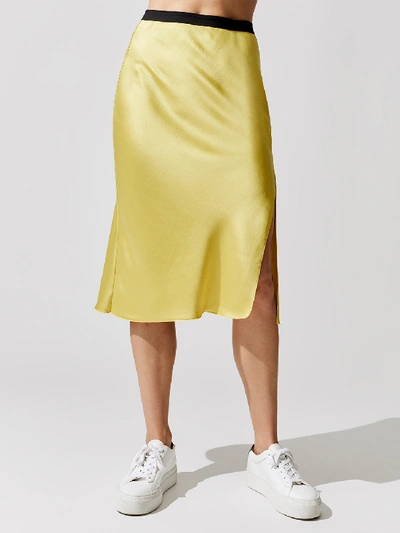 Shop Atm Anthony Thomas Melillo Silk Crepe Skirt In Canary