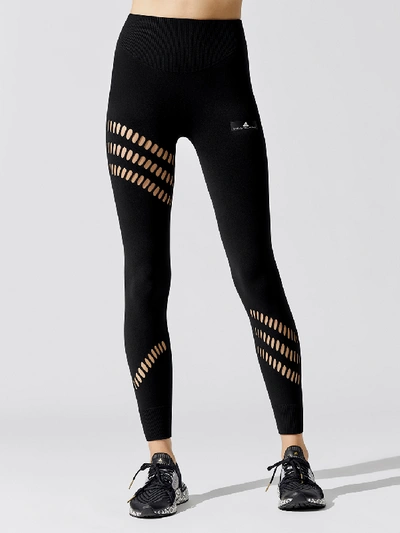 Adidas By Stella Mccartney Warp Knit Leggings In Black | ModeSens