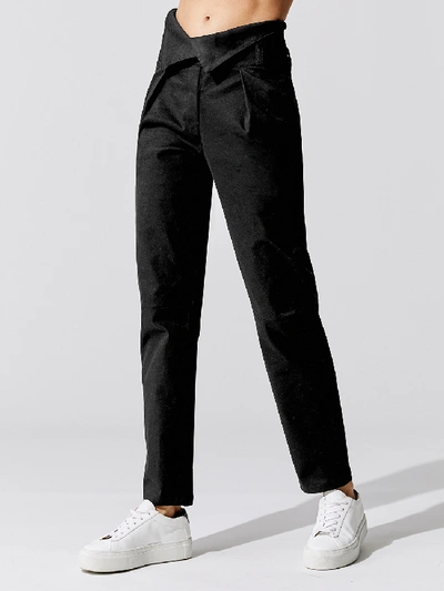 Shop The Range Structured Twill Fold-over Pants In Black