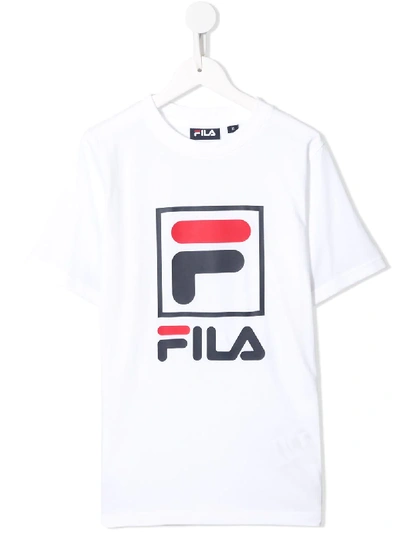 Shop Fila Short Sleeve Logo Print T-shirt In White