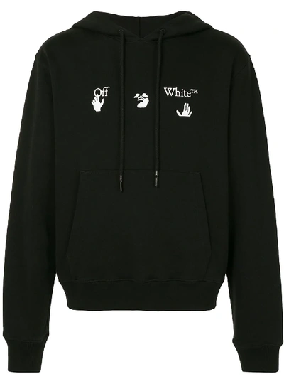 Shop Off-white Logo-print Hoodie In Black