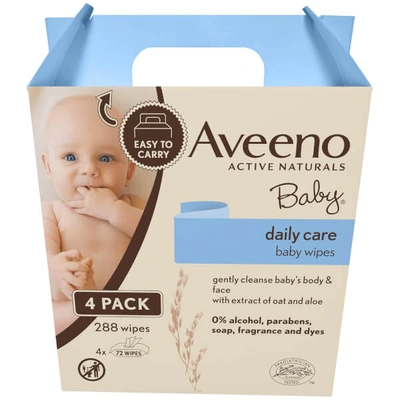 Shop Aveeno Baby Daily Care Wipes - Pack Of 4 (288 Wipes)