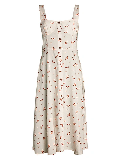 Shop Weworewhat Harper Floral Midi Dress In Cream