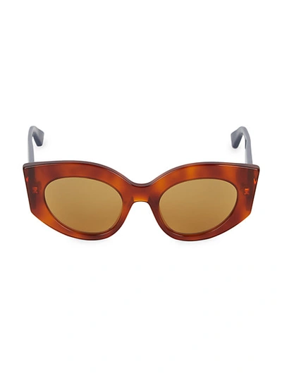 Shop Gucci 50mm Angular Cat Eye Sunglasses In Brown