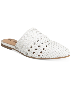 woven white mules