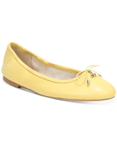 Shop Sam Edelman Felicia Ballet Flats Women's Shoes In Honeydew Yellow
