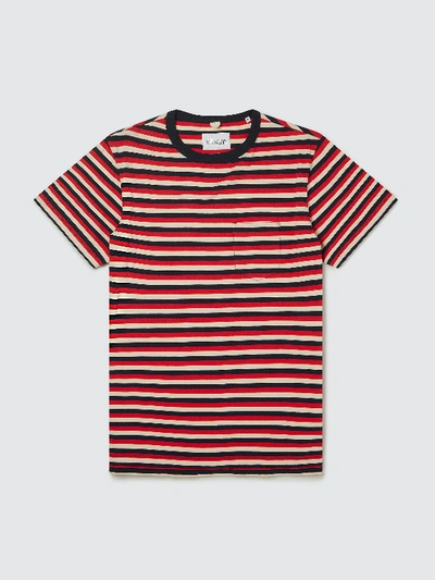 Shop Albam Classic Stripe Short Sleeve Tee - Xs - Also In: L, M, S In Red