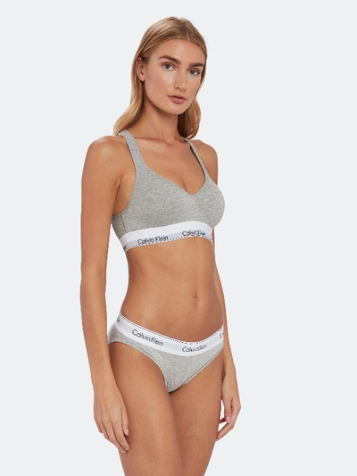 Shop Calvin Klein Underwear Modern Cotton Lightly Lined Bralette In Grey