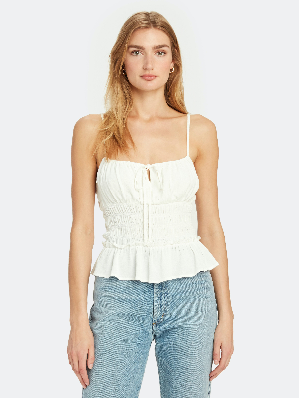 white smocked tank top