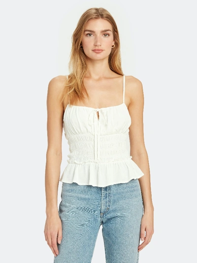 Shop Astr The Label Fiona Smocked Tank Top In White