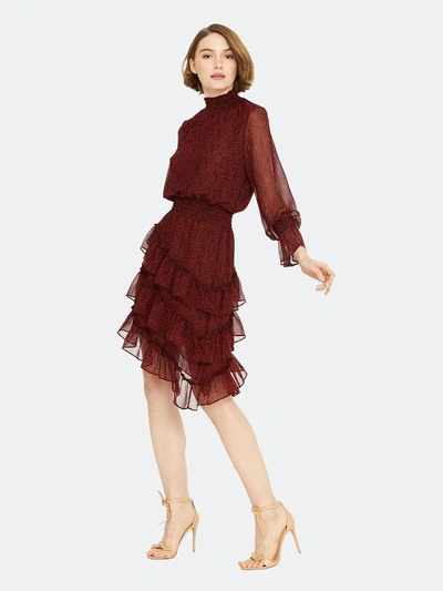Shop Misa Savanna Asymmetrical Midi Dress - M - Also In: S In Red
