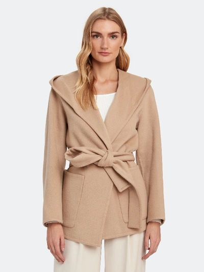 Shop Vince Hooded Wool Coat - Xl - Also In: L In Brown
