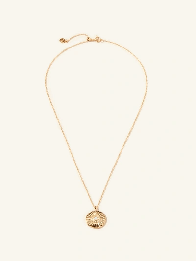 Shop Gorjana Sunburst Coin Necklace In Gold